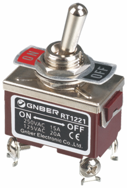 RT1221 Miniature toggle switch One pole on-off screw terminal type toggle switch